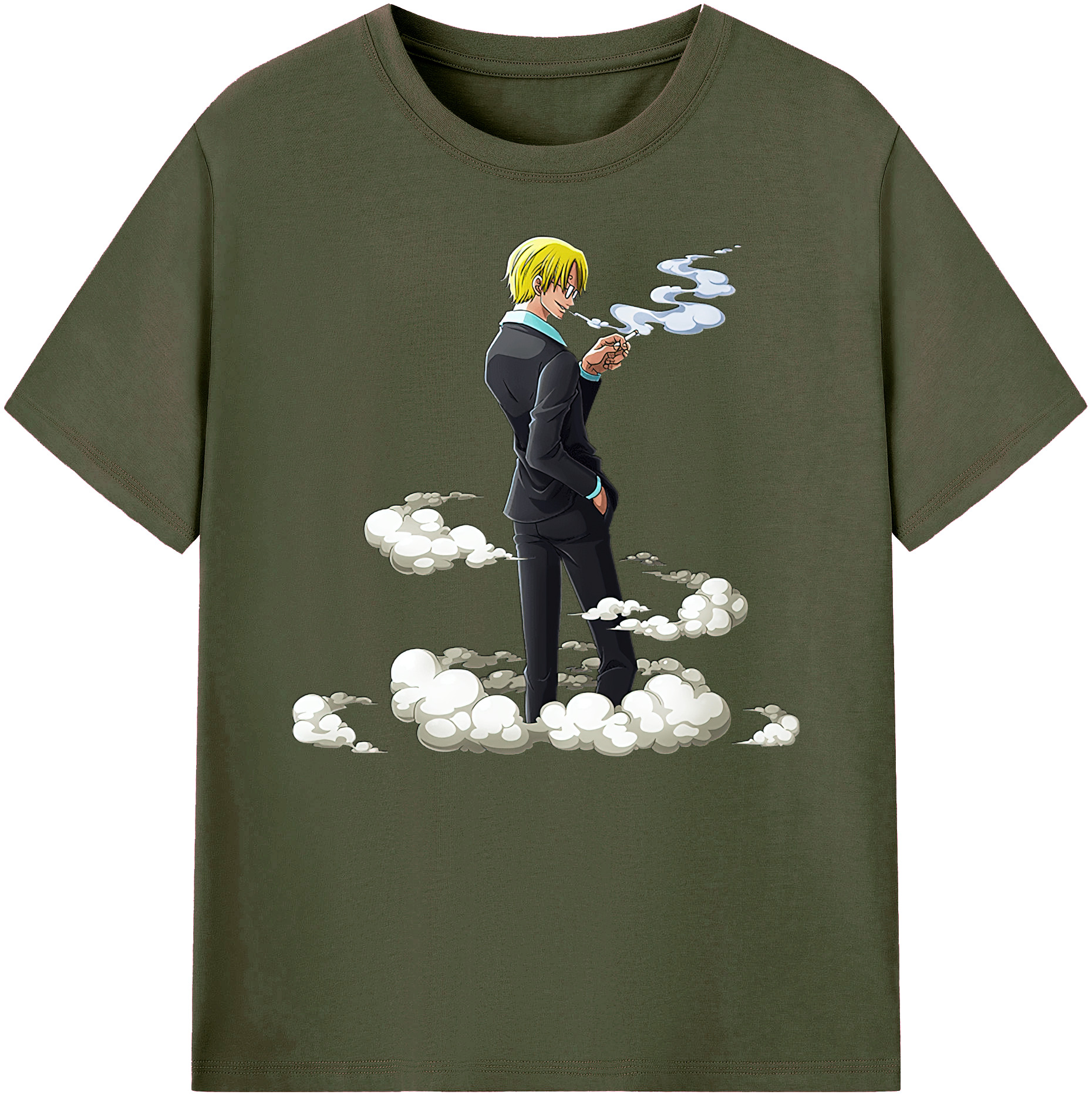 （画像用） ワンピース サンジ ONE PIECE Sanji 綿100％ メンズ半袖Tシャツ｜肌触りやわらか＆通気性
